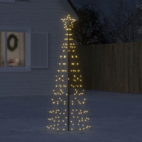 Lysende juletræ med spyd 220 LED'er 180 cm varmt hvidt lys