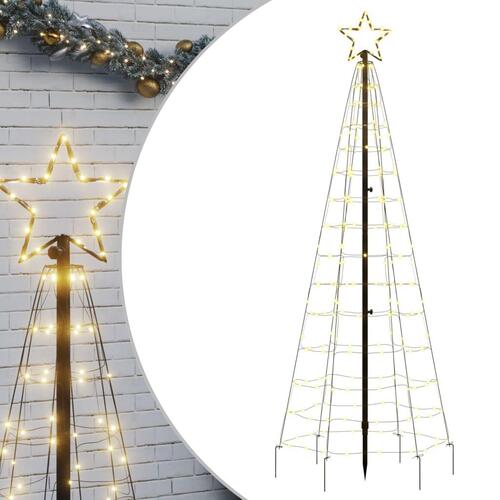 Lysende juletræ med spyd 220 LED'er 180 cm varmt hvidt lys