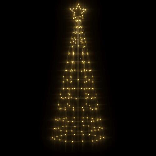 Lysende juletræ med spyd 220 LED'er 180 cm varmt hvidt lys