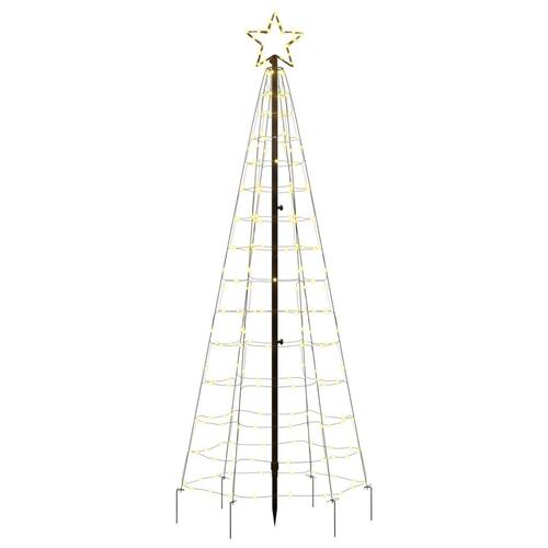 Lysende juletræ med spyd 220 LED'er 180 cm varmt hvidt lys