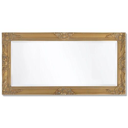 Vægspejl 100x50 cm barokstil guldfarvet