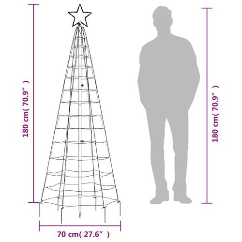 Lysende juletræ med spyd 220 LED'er 180 cm varmt hvidt lys