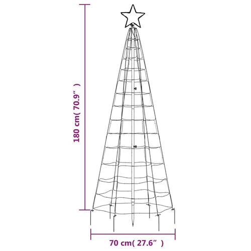 Lysende juletræ med spyd 220 LED'er 180 cm varmt hvidt lys