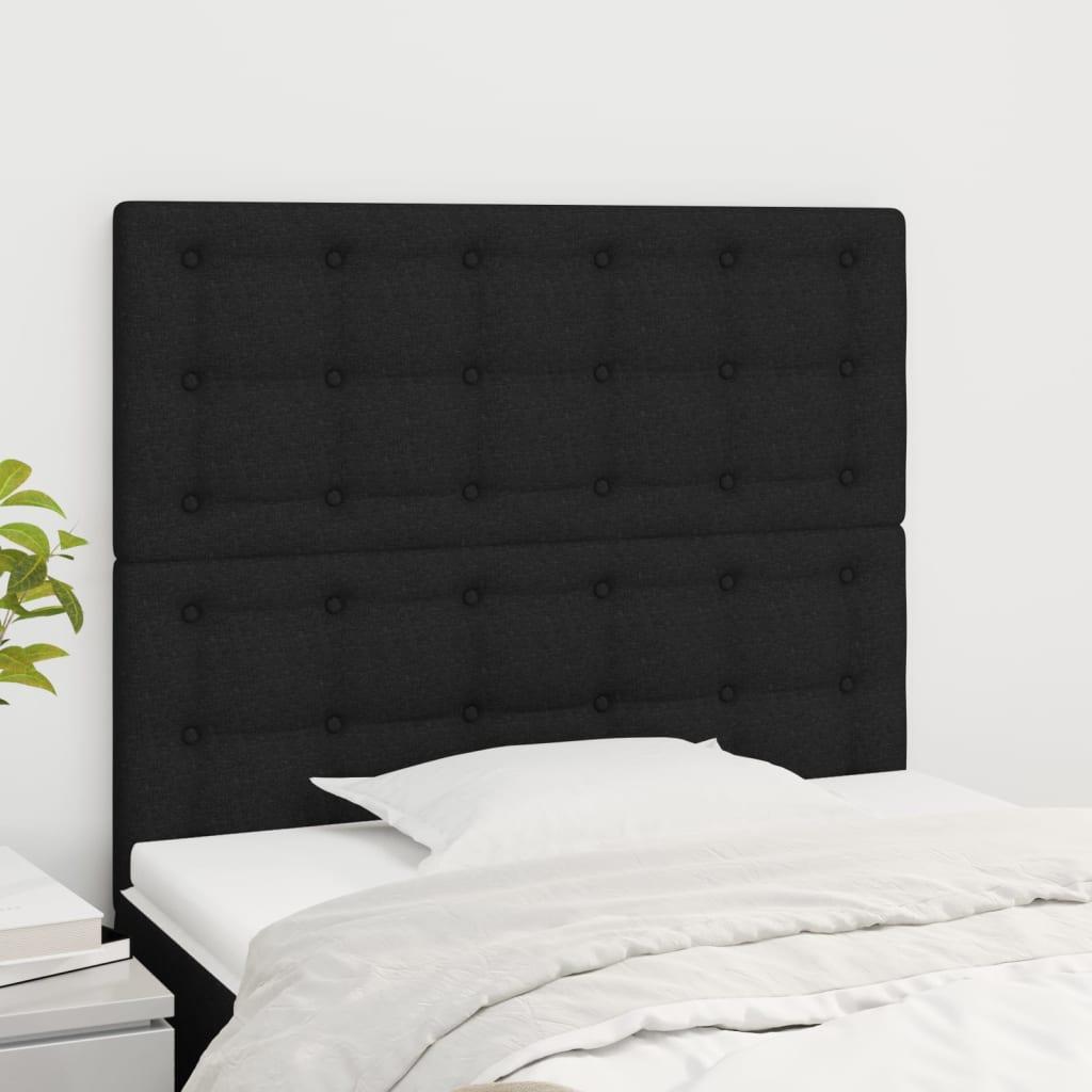 Sengegavle 2 stk. 100x5x78/88 cm stof sort