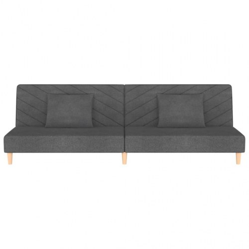 2-personers sovesofa med 2 puder stof mørkegrå