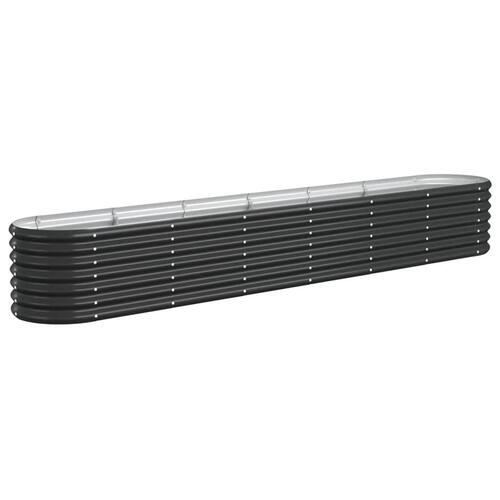 Plantekasse 260x40x36 cm pulverlakeret stål antracitgrå