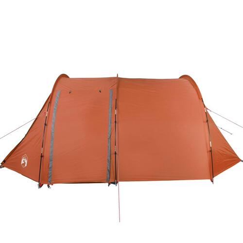 4-personers campingtelt vandafvisende grå og orange