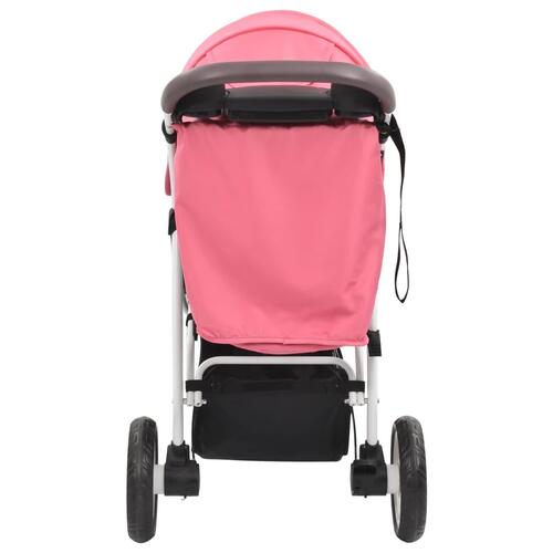 Klapvogn med 3 hjul pink og sort