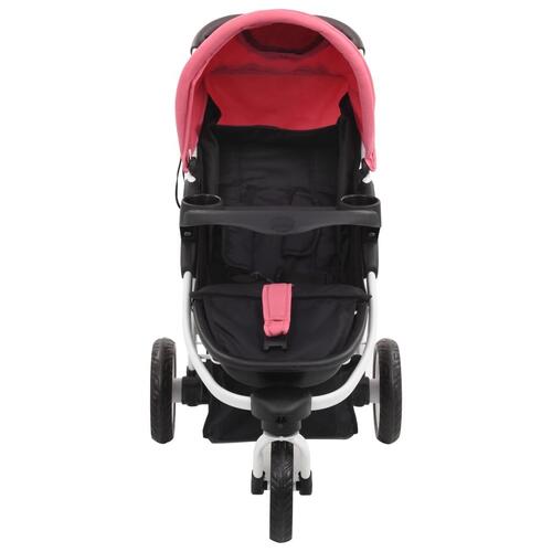 Klapvogn med 3 hjul pink og sort