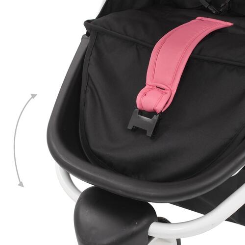 Klapvogn med 3 hjul pink og sort