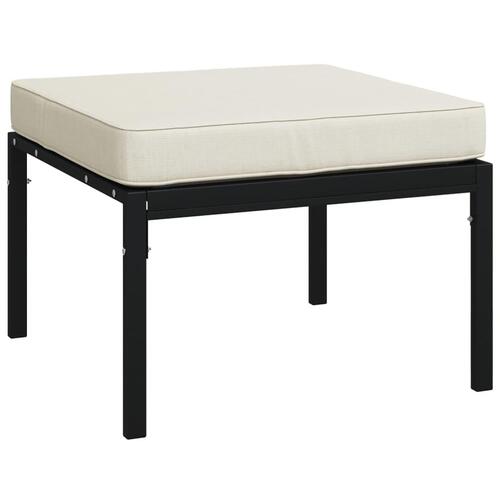 Haveskamler 2 stk. med sandfarvede hynder 60x60x35 cm stål