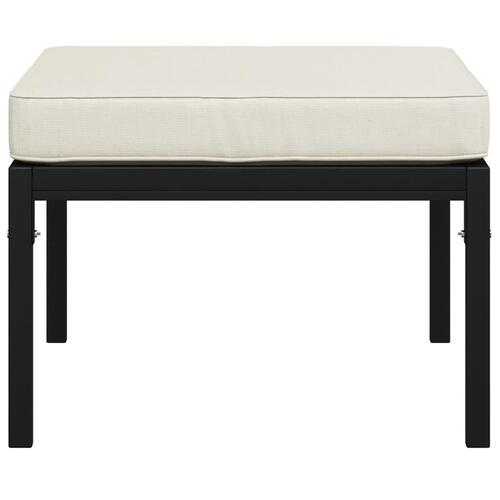 Haveskamler 2 stk. med sandfarvede hynder 60x60x35 cm stål