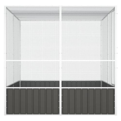 Fuglebur 213,5x217,5x211,5 cm galvaniseret stål antracitgrå