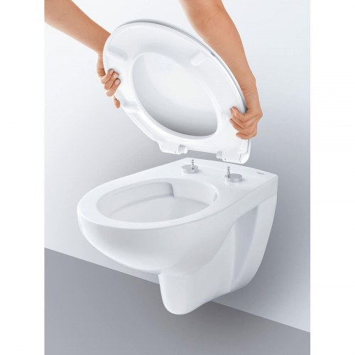 Grohe væghængt toilet - hvid, cirkulær form