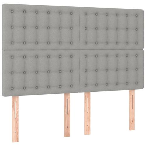 Sengegavle 4 stk. 72x5x78/88 cm stof lysegrå