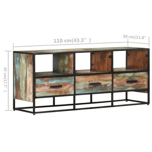 Tv-skab 110x30x45 cm massivt genbrugstræ