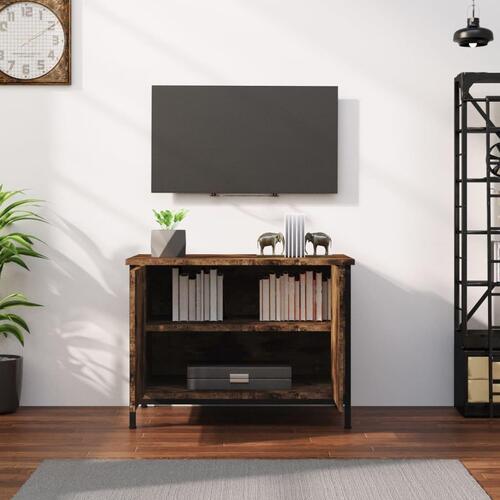 Tv-bord med låger 60x35x45 cm konstrueret træ brun egetræsfarve