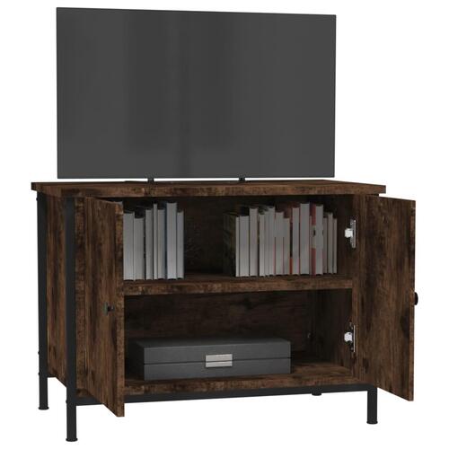 Tv-bord med låger 60x35x45 cm konstrueret træ brun egetræsfarve