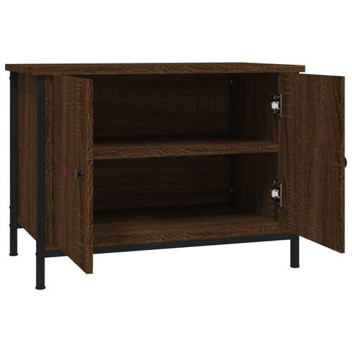 Tv-bord med låger 60x35x45 cm konstrueret træ brun egetræsfarve