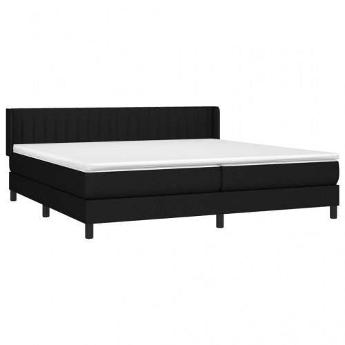 Kontinentalseng med madras 200×200 cm - stof, sort