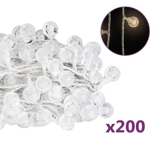 Fairy lights-lyskæder 20 m 200 LED'er 8 funktioner varm hvid