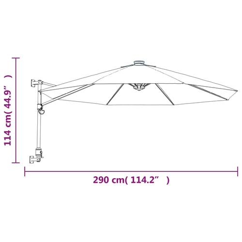 Væghængt parasol 290 cm gul