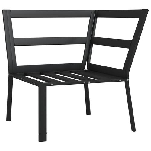Havestol med sandfarvede hynder 76x76x79 cm stål