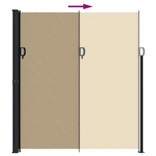 Sammenrullelig sidemarkise 220 × 500 cm - beige
