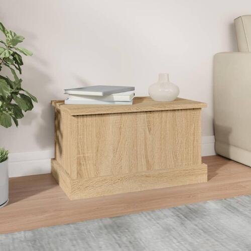 Opbevaringskasse 50x30x28 cm konstrueret træ sonoma-eg