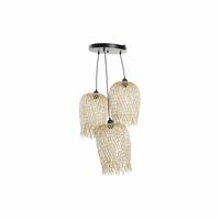 Loftslampe Sort Lys brun Metal Bambus 50 W Tropisk 220 V 30 x 30 x 94 cm