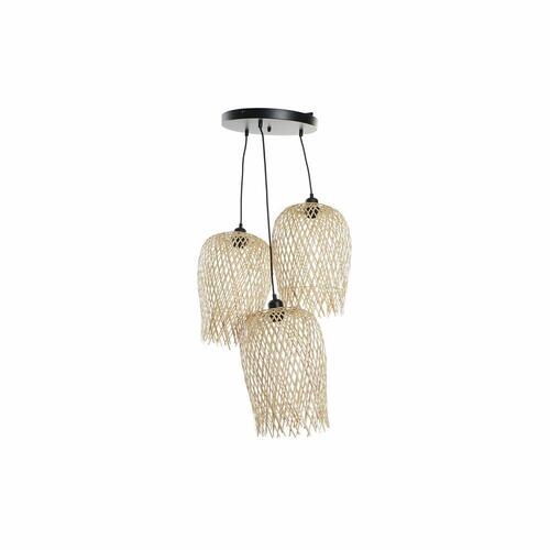 Loftslampe Sort Lys brun Metal Bambus 50 W Tropisk 220 V 30 x 30 x 94 cm