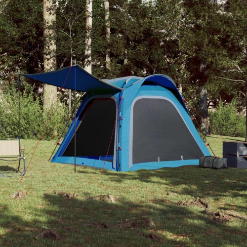 4-personers campingtelt med hurtigudløsning - blå