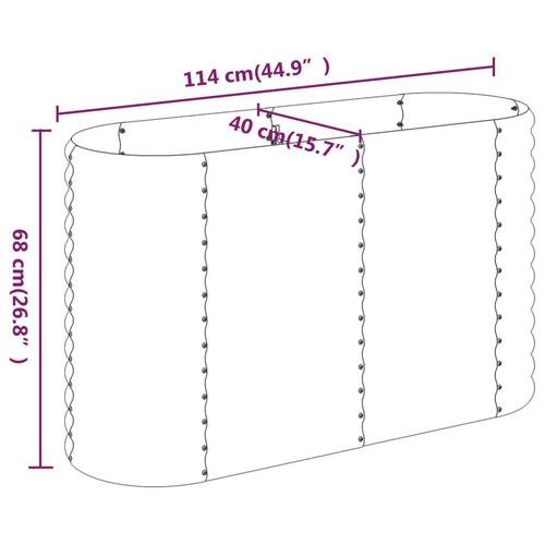 Plantekrukke 114x40x68 cm pulverlakeret stål grå