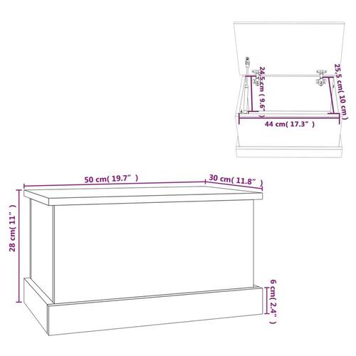 Opbevaringskasse 50x30x28 cm konstrueret træ sonoma-eg