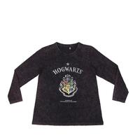 Langærmet T-shirt til Børn Harry Potter Grå Mørkegrå 8 år
