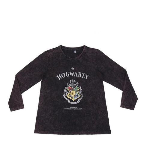 Langærmet T-shirt til Børn Harry Potter Grå Mørkegrå 8 år