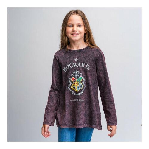 Langærmet T-shirt til Børn Harry Potter Grå Mørkegrå 8 år