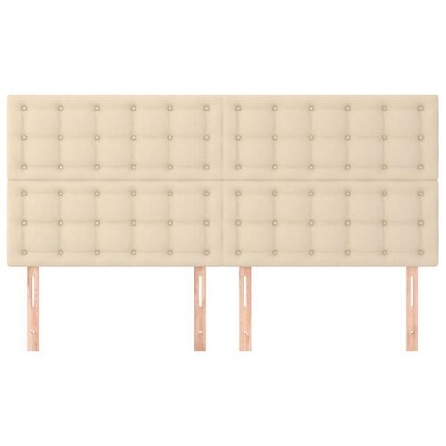 Sengegavle 4 stk. 80x5x78/88 cm stof cremefarvet