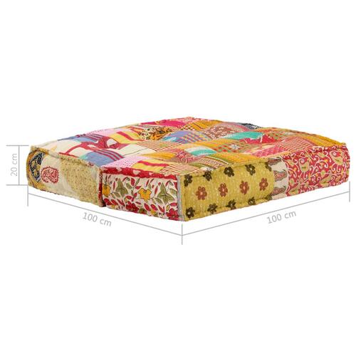 Puf 100x100x20 cm stof patchwork