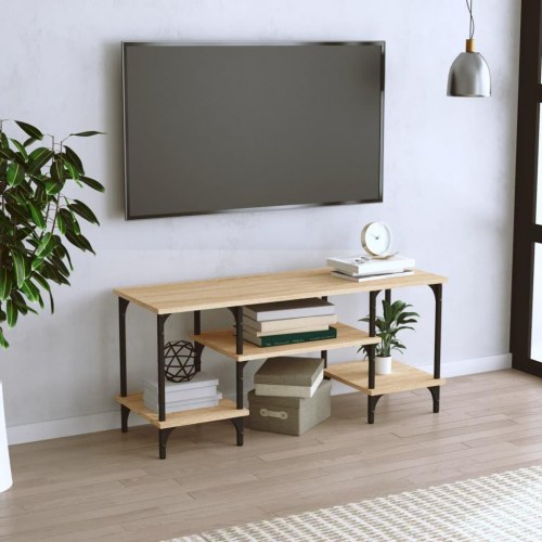Tv-bord i konstrueret træ - sonoma-eg, 102×35×45,5 cm