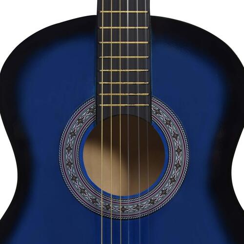 Klassisk guitar med taske for begyndere 3/4 36" blå