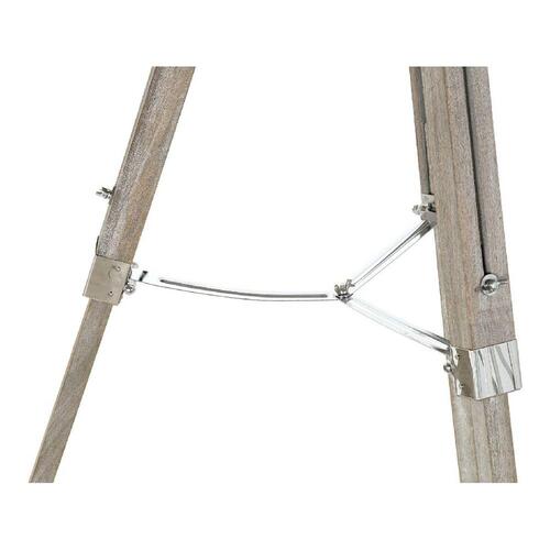 Gulvlampe Metal Træ Sølv Lys brun Stativ (66 x 66 x 142 cm)