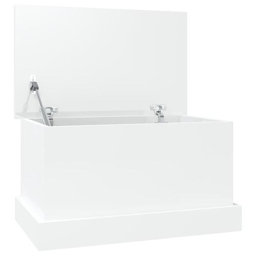 Opbevaringskasse 50x30x28 cm konstrueret træ hvid højglans
