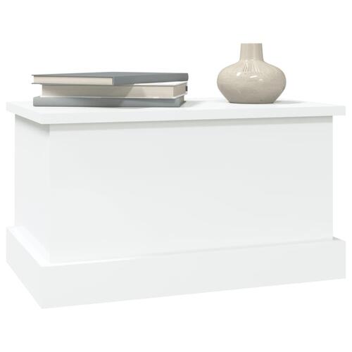 Opbevaringskasse 50x30x28 cm konstrueret træ hvid højglans