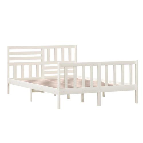 Sengeramme 140x200 cm massivt træ hvid