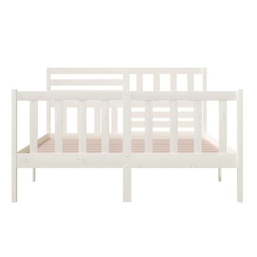 Sengeramme 140x200 cm massivt træ hvid