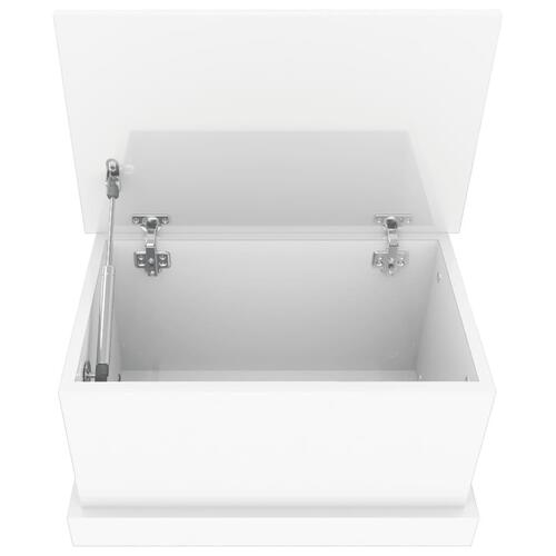 Opbevaringskasse 50x30x28 cm konstrueret træ hvid højglans