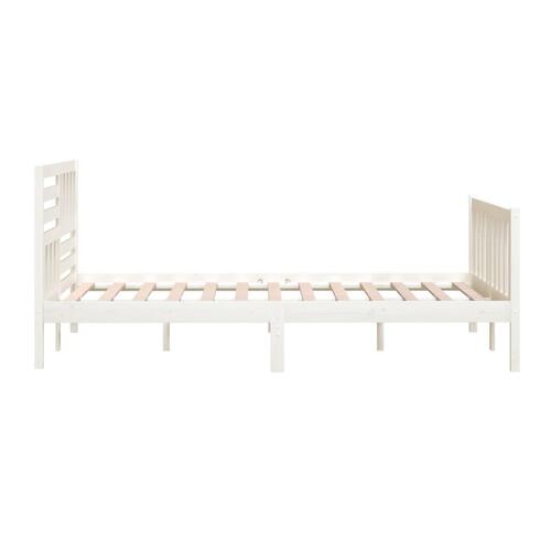 Sengeramme 140x200 cm massivt træ hvid