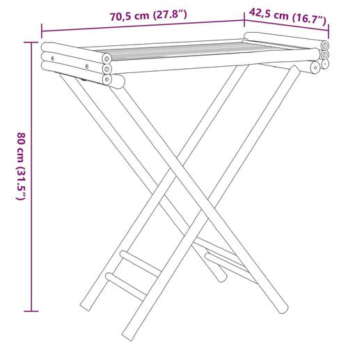 Foldbart bakkebord 70,5x42,5x80 cm bambus