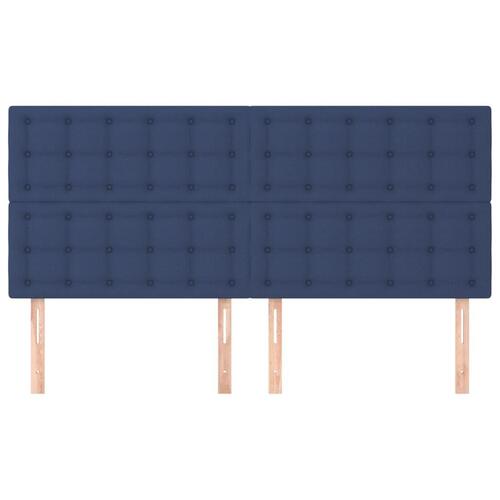 Sengegavle 4 stk. 90x5x78/88 cm stof blå